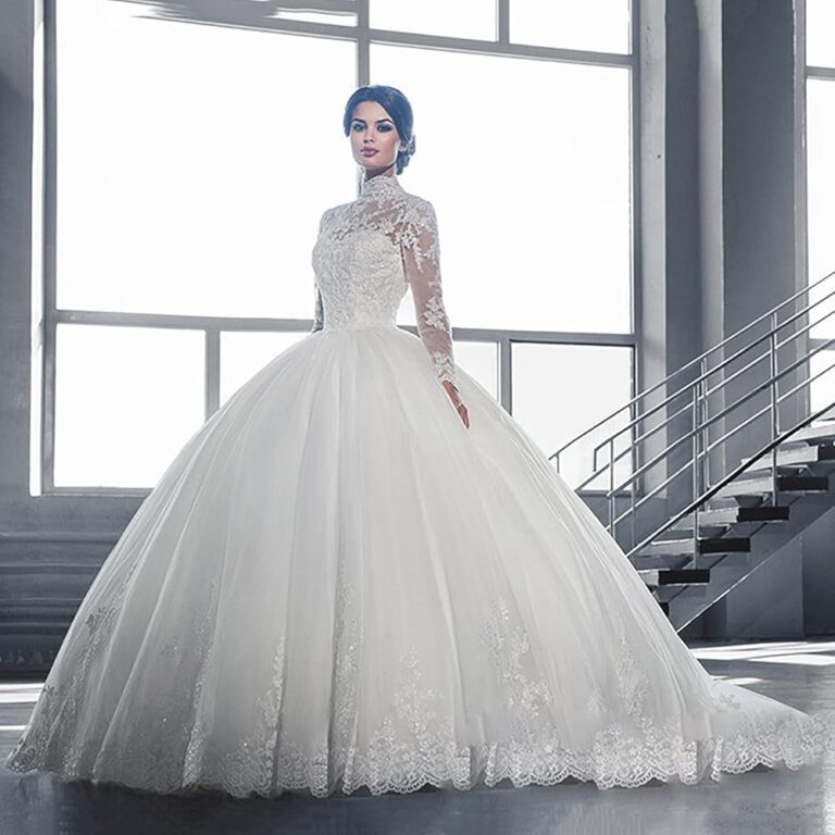 MUJARGPD Hochzeitskleid für Ältere mit Spitzenapplikationen – Eleganz in Weiß