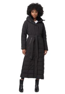 Navahoo Damen Steppmantel für den Winter – langer, warmer Wintermantel mit Kapuze B974