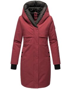 Navahoo Damen Wintermantel - Lange, warme Steppjacke mit Kapuze Snowelf in den Größen XS-XXL