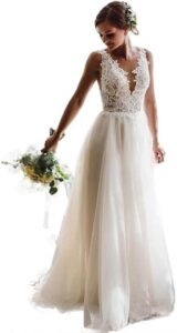 Poioiy Strand-Hochzeitskleider 2023: Elegante, langärmelige Brautmode
