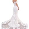 Schulterfreies Pailletten-Hochzeitskleid – Glitzerndes Abendkleid mit Schlitz