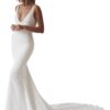 SEIM SE002 Hochzeitskleid mit Spitzenapplikation – Traumkleid für Strandhochzeit