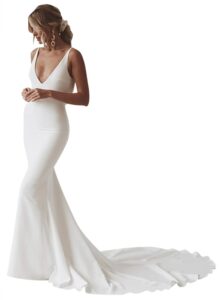 SEIM SE002 Hochzeitskleid mit Spitzenapplikation – Traumkleid für Strandhochzeit