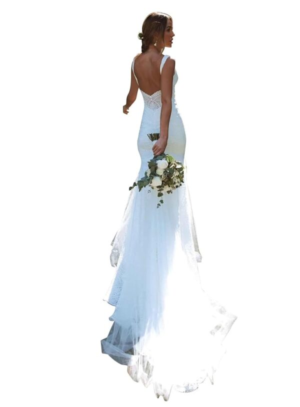 „SYYS Meerjungfrau Hochzeitskleid 2024 – Elegantes Vintage V-Ausschnitt“