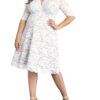 Übergröße Kiyonna Bella Spitzenkleid in Elfenbein - Ideal für Hochzeiten!