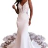 Vintys Damen Tüll Spitze Strand Brautkleid VT060 – Boho Hochzeitskleid 2024