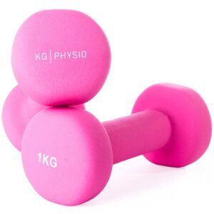 KG PHYSIO Neopren Hanteln Set – 2er Set mit Fitnessposter & rutschfest!