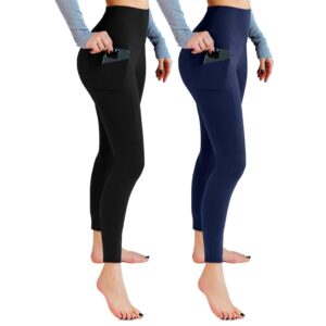 Leafigure Sport Leggings Damen 2er Pack - Blickdicht & Hochwertig für Yoga