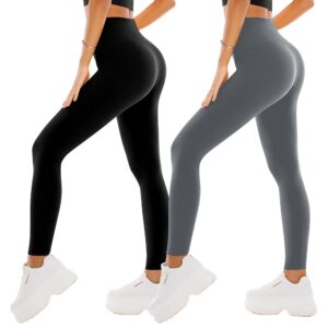 SINOPHANT 2er Pack Damen Leggings High Waist - Blickdichte Sportleggins