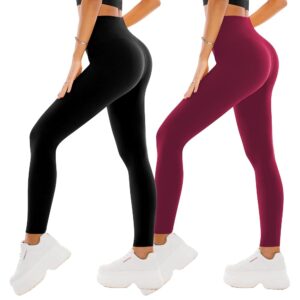 SINOPHANT Leggings Damen High Waist 2er Pack - Blickdicht & Elastisch