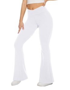 TNNZEET Damen Schlaghose - Blickdichte Cross Waist Yogahose für Sport