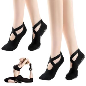 Traxenta Rutschfeste Pilates Socken für Damen – Antirutsch Yogasocken 35-40