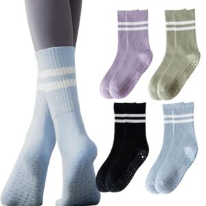 XNIVUIS Rutschfeste Yoga-Socken - 4 Paar für Pilates & Heimtraining