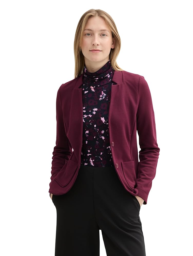 Tom Tailor Damen Basic Ottoman Blazer mit Taschen – Stilvoll & Vielseitig